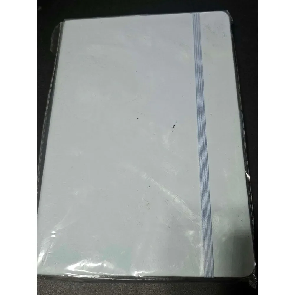 New Light Blue Faux Leather Journal Notebook Elastic Closure Pen Loop Sealed